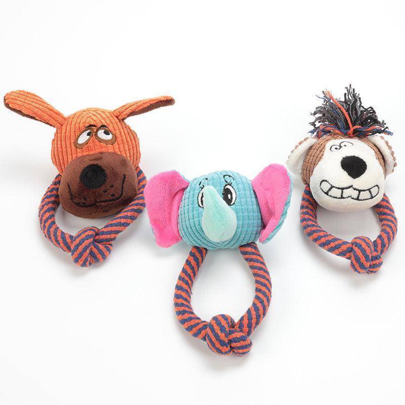 Playful Paws Cotton Rope Toys - Interactive Dog Teeth Cleaning And Sound Grinding Pet Toys-3