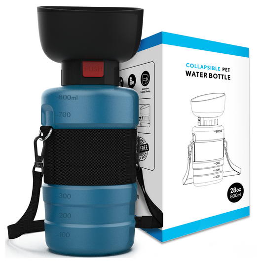28oz Portable Dog Water Bottle Dispenser-3Gen-Navy-0