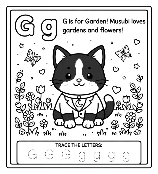 🌈✨ LETTER G — DreamLand ABC Coloring & Tracing Page