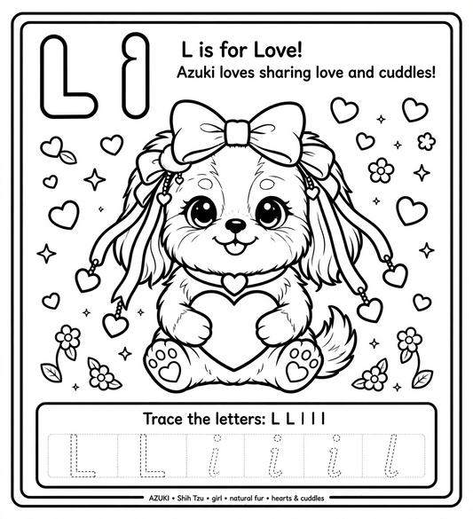 🌈✨Letter L — Love | DreamLand ABC Coloring & Tracing Page