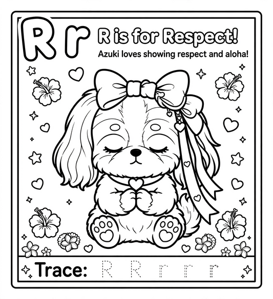🌈✨Letter R Coloring Page ✨🐾 (“R is for Respect” 🌺