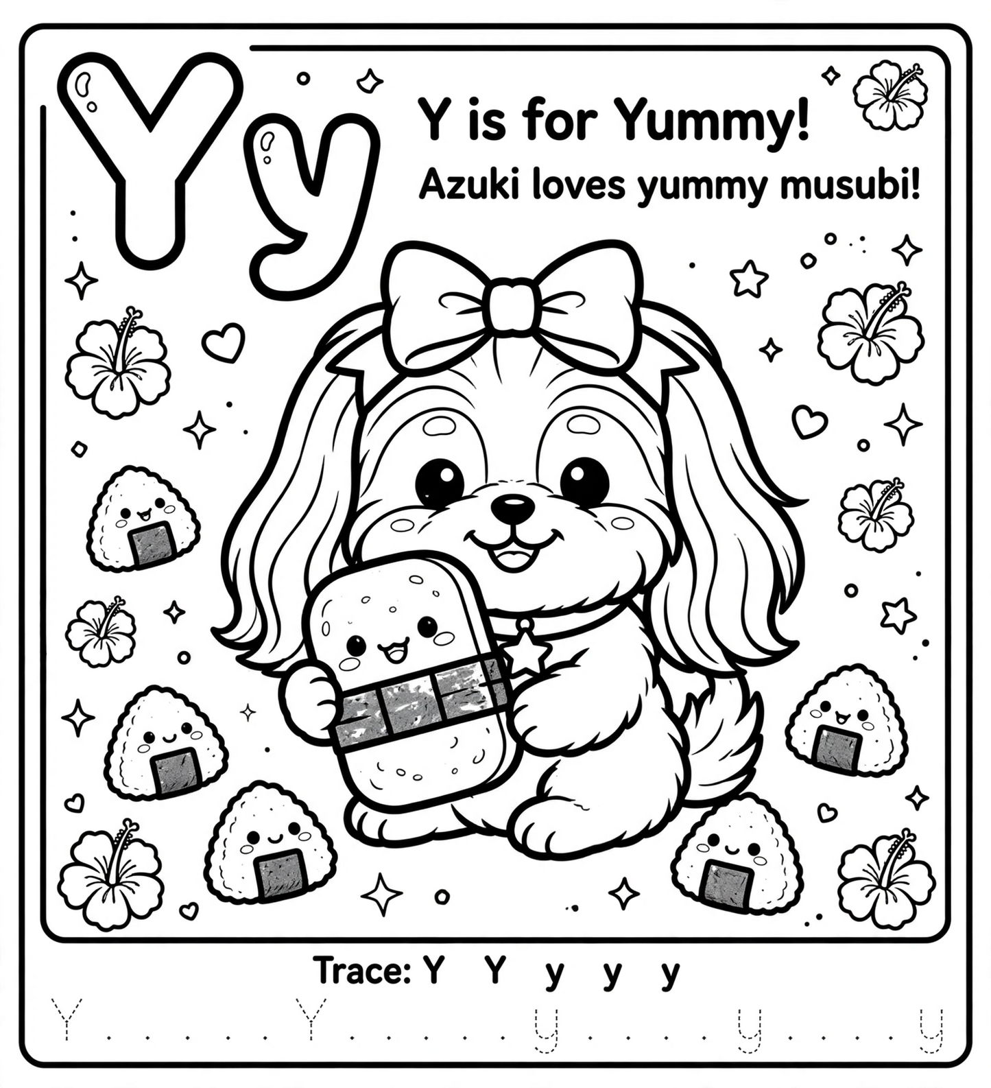 🌈✨ Letter Y Coloring Page ✨🐾 (“Y is for Yummy” 🍓🍪)
