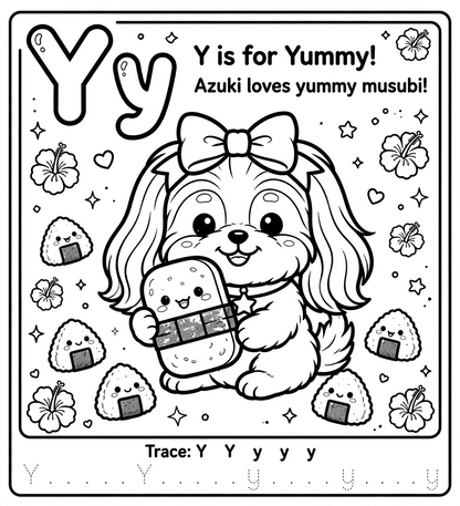 🌈✨ Letter Y Coloring Page ✨🐾 (“Y is for Yummy” 🍓🍪)