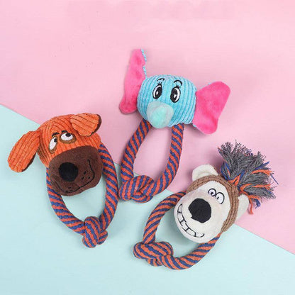Playful Paws Cotton Rope Toys - Interactive Dog Teeth Cleaning And Sound Grinding Pet Toys-2